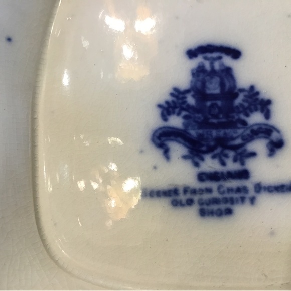 Vintage Flow Blue Covered Dish stamped & numbered - Picture 2 of 11